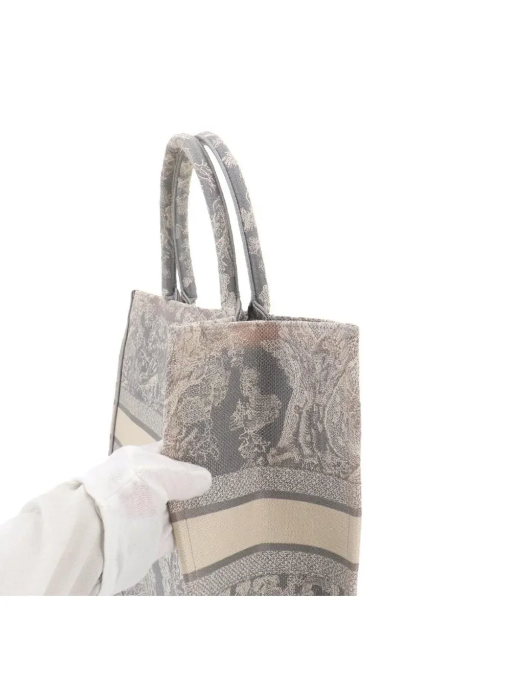 Dior Toile de Jouy Book Tote Large Canvas Gray Ecru